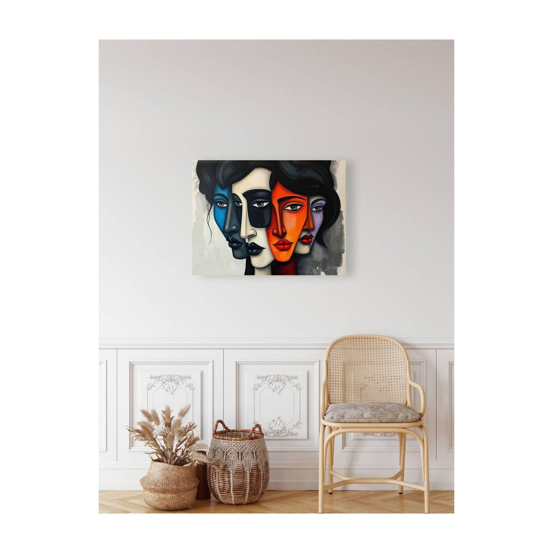 Relaxed Visages, Abstract Art Print 43632 Visual Wall Art