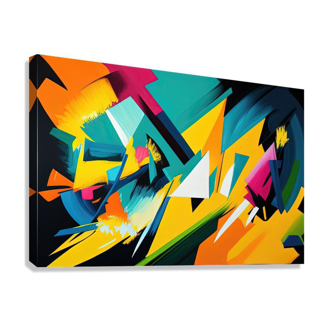 Remixed, Abstract Art Print 32801 Giclée Stretched Canvas Print Visual Wall Art