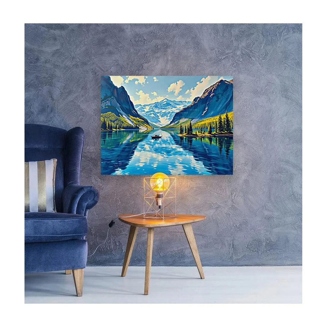 Rising Blue Mountains Nature Art Print-43723 Visual Wall Art