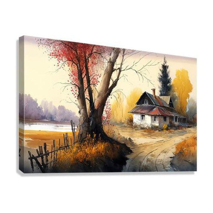 Road To Home, Landscape Nature Art Print 32314 Giclée Stretched Canvas Print Visual Wall Art