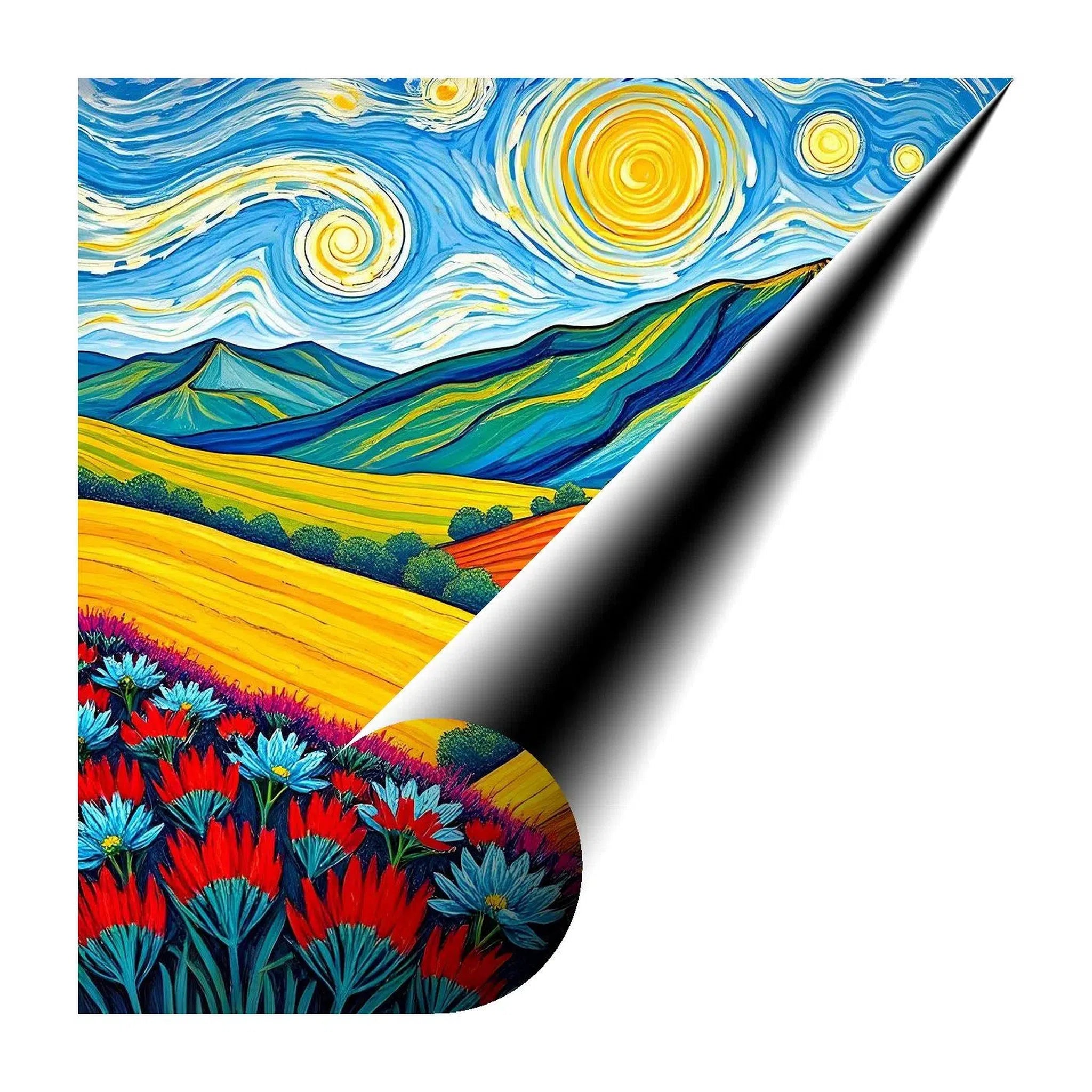 Rolling Hills Meet Nature Print-11921 Giclée Fine Art Matte Paper Print Visual Wall Art