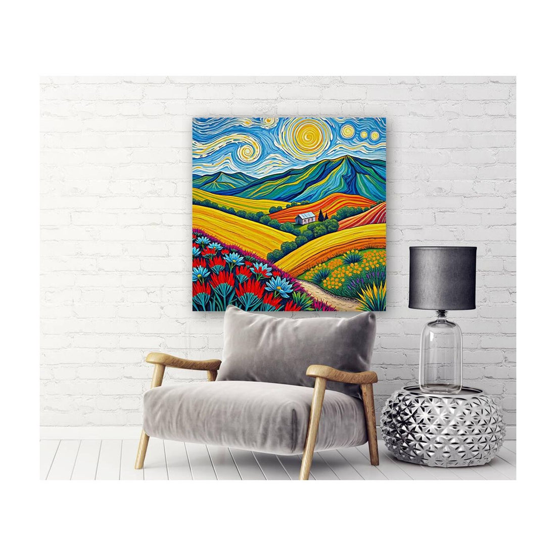 Rolling Hills Meet Nature Print-11921 Visual Wall Art