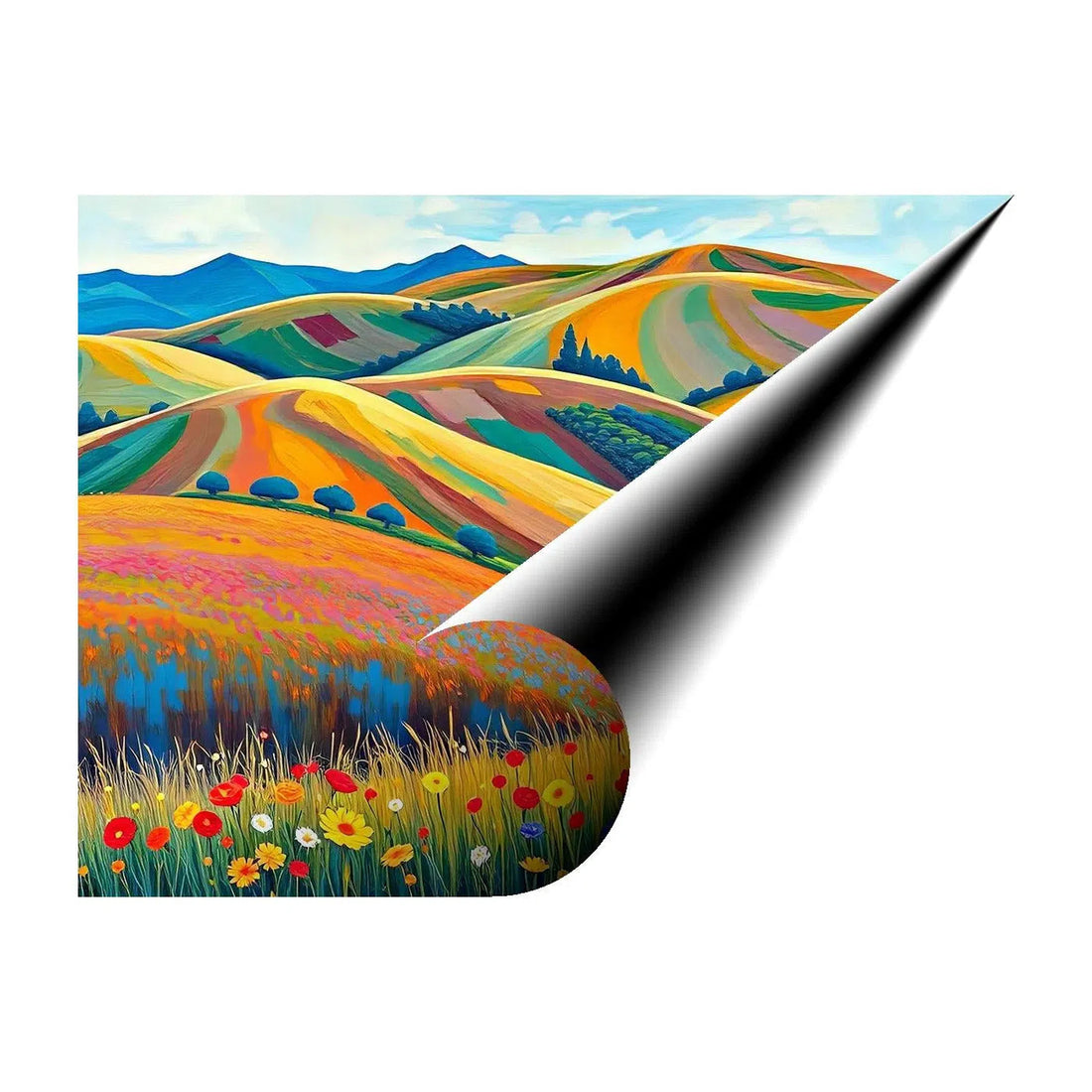 Rolling Hills Nature Art Print 43726 Giclée Fine Art Matte Paper Print Visual Wall Art