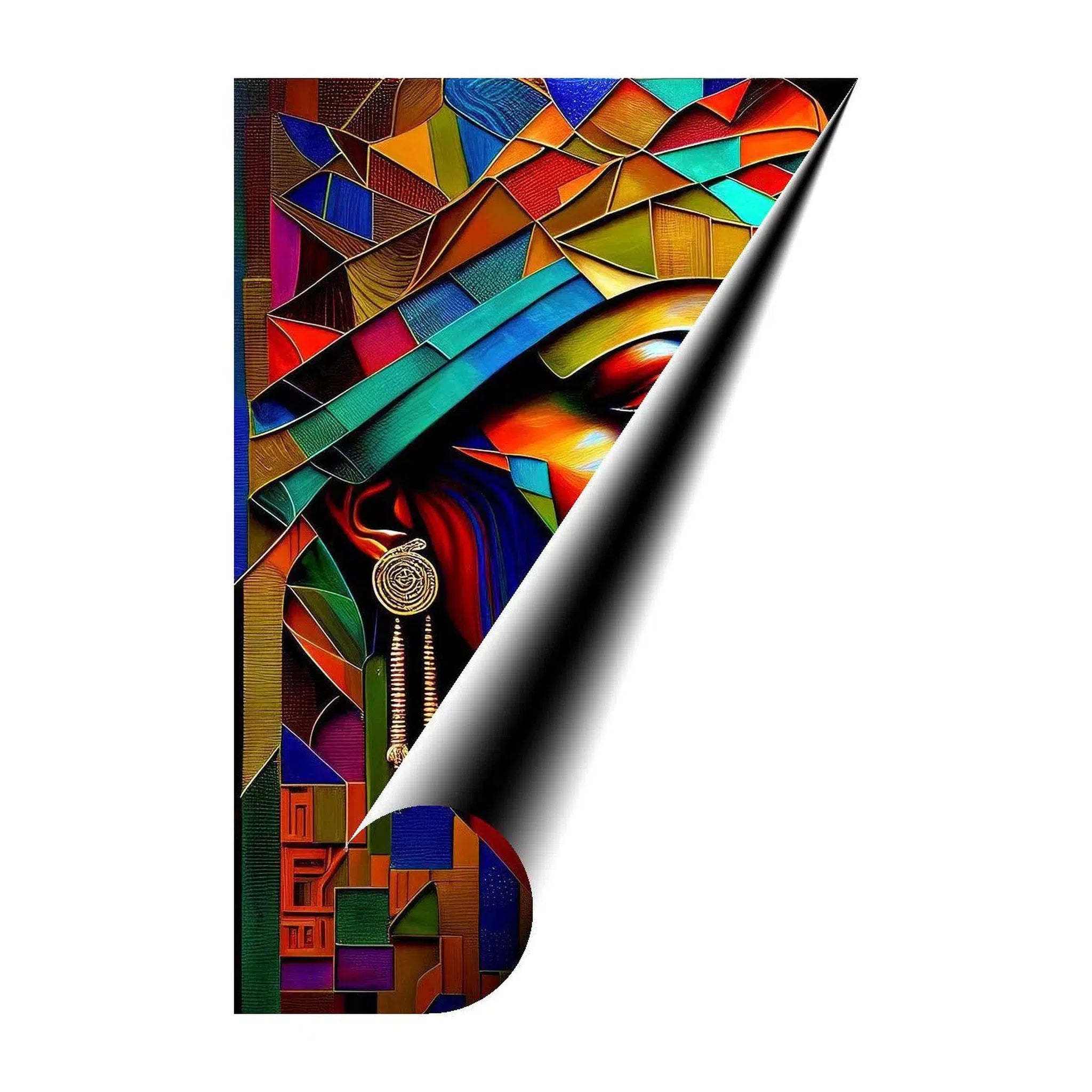 Rooted Ebony, Ethnic Abstract Art Print 23115 Giclée Rolled Canvas Print Visual Wall Art