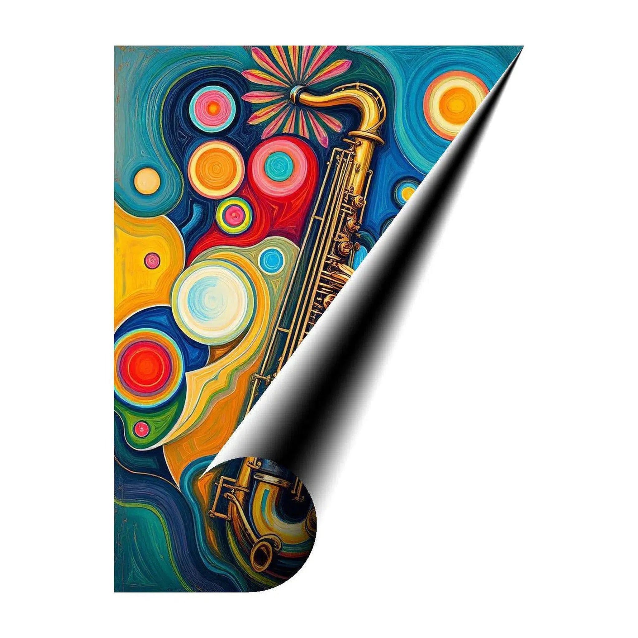 Sax Saxophone Instrument, Art Print 34103 Giclée Rolled Canvas Print Visual Wall Art