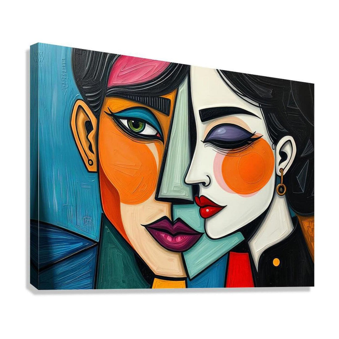 Secret Lovers, Abstract Art Print 43644 Giclée Stretched Canvas Print Visual Wall Art