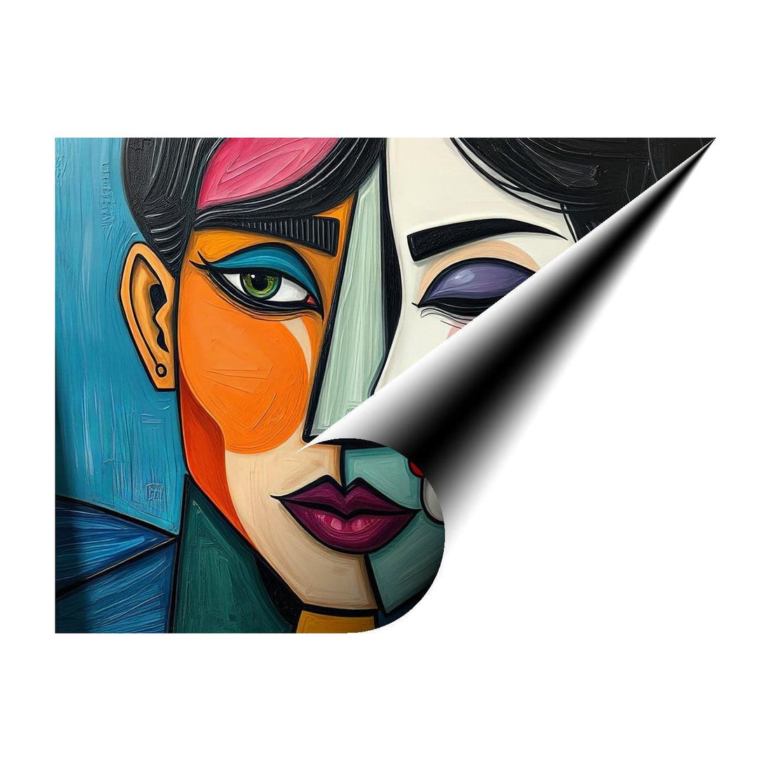 Secret Lovers, Abstract Art Print 43644 Giclee Rolled Canvas Print Visual Wall Art