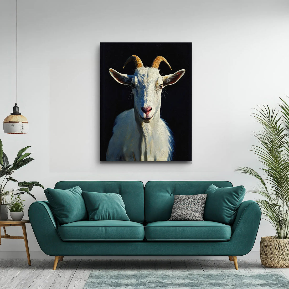 Serene White Goat Giclée Print 456050 Visual Wall Art AR3:4V-AR4:5V Giclée Print