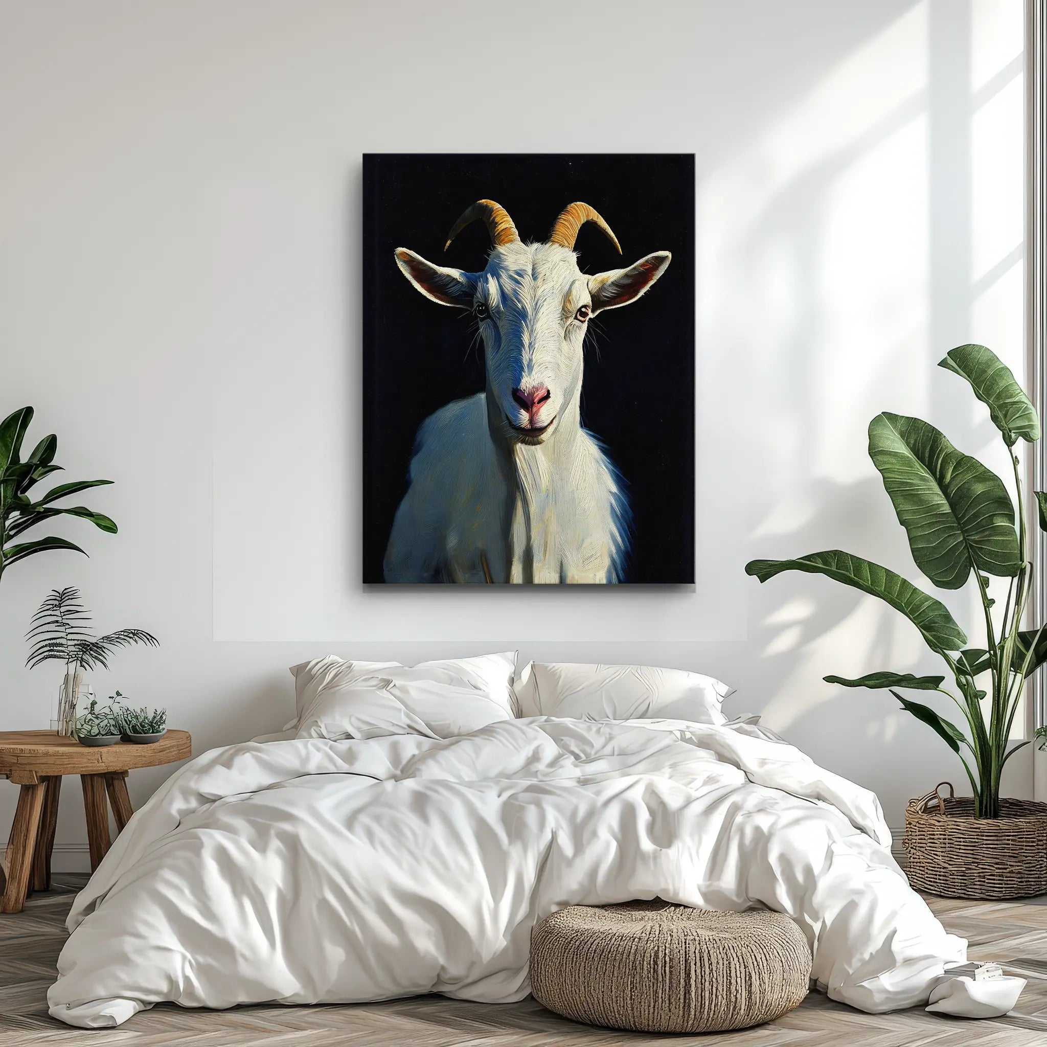 Serene White Goat Giclée Print 456050 Visual Wall Art AR3:4V-AR4:5V Giclée Print