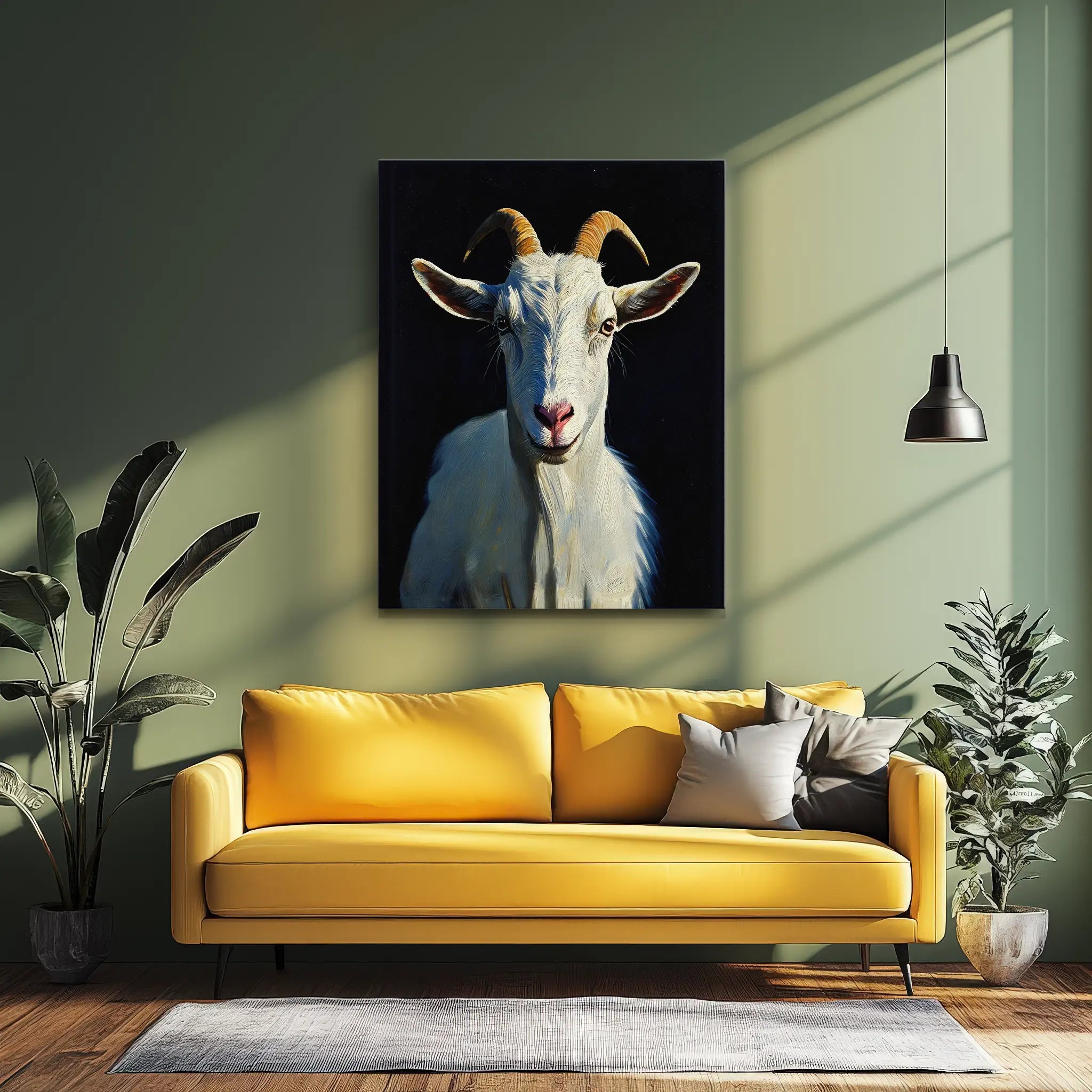 Serene White Goat Giclée Print 456050 Visual Wall Art AR3:4V-AR4:5V Giclée Print