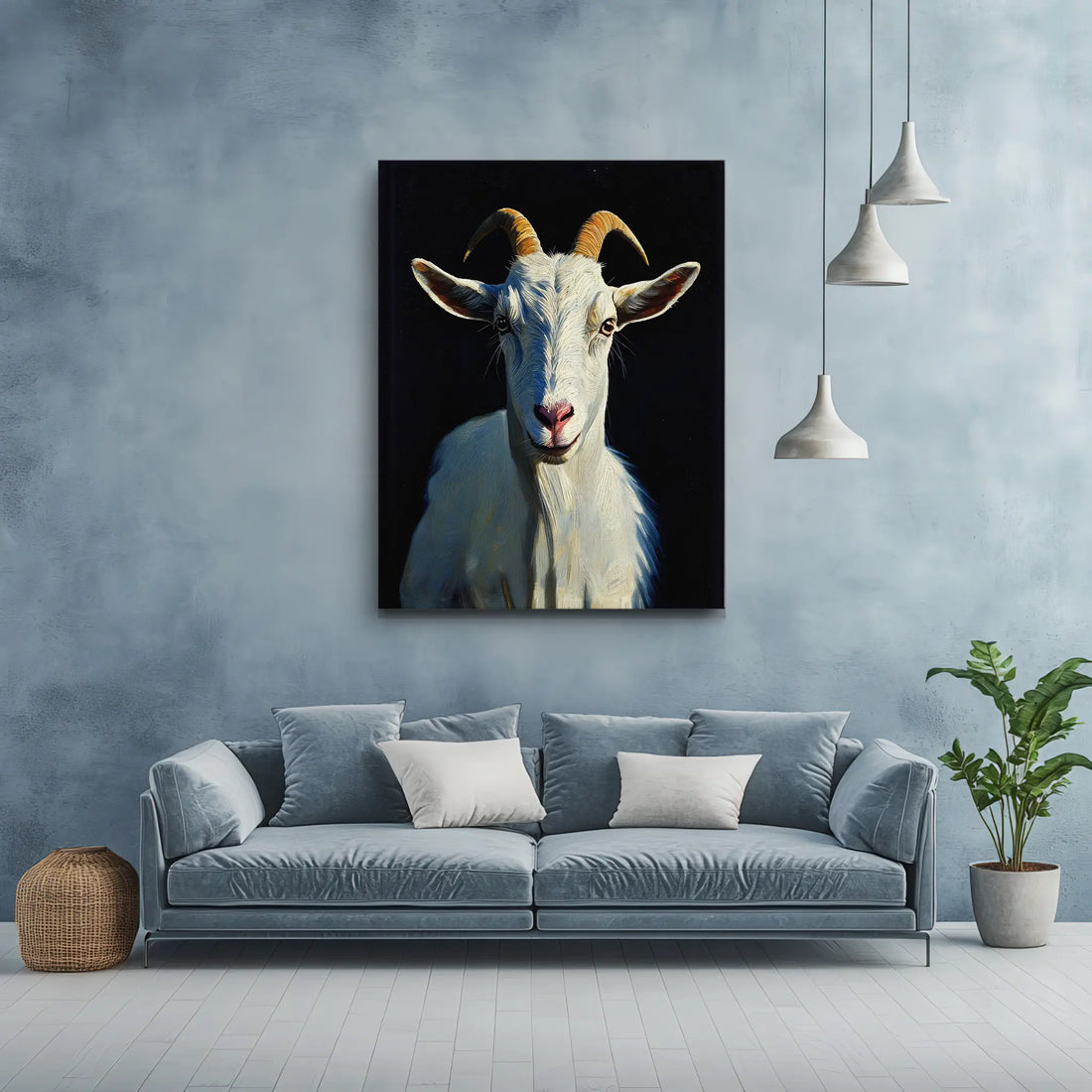 Serene White Goat Giclée Print 456050 Visual Wall Art AR3:4V-AR4:5V Giclée Print