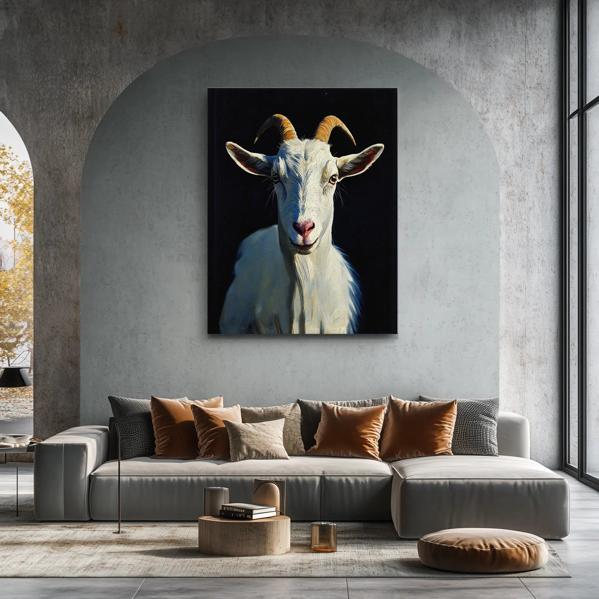 Serene White Goat Giclée Print 456050 Visual Wall Art AR3:4V-AR4:5V Giclée Print