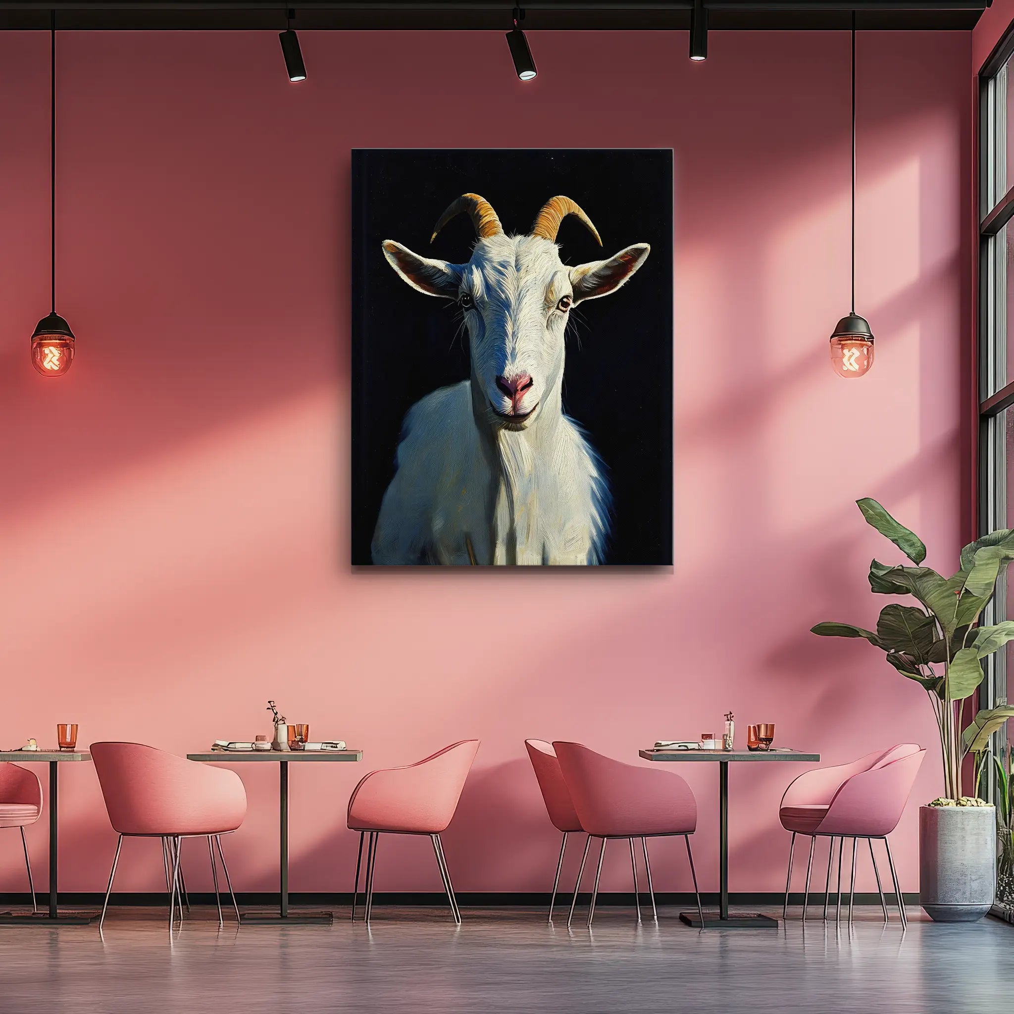 Serene White Goat Giclée Print 456050 Visual Wall Art AR3:4V-AR4:5V Giclée Print