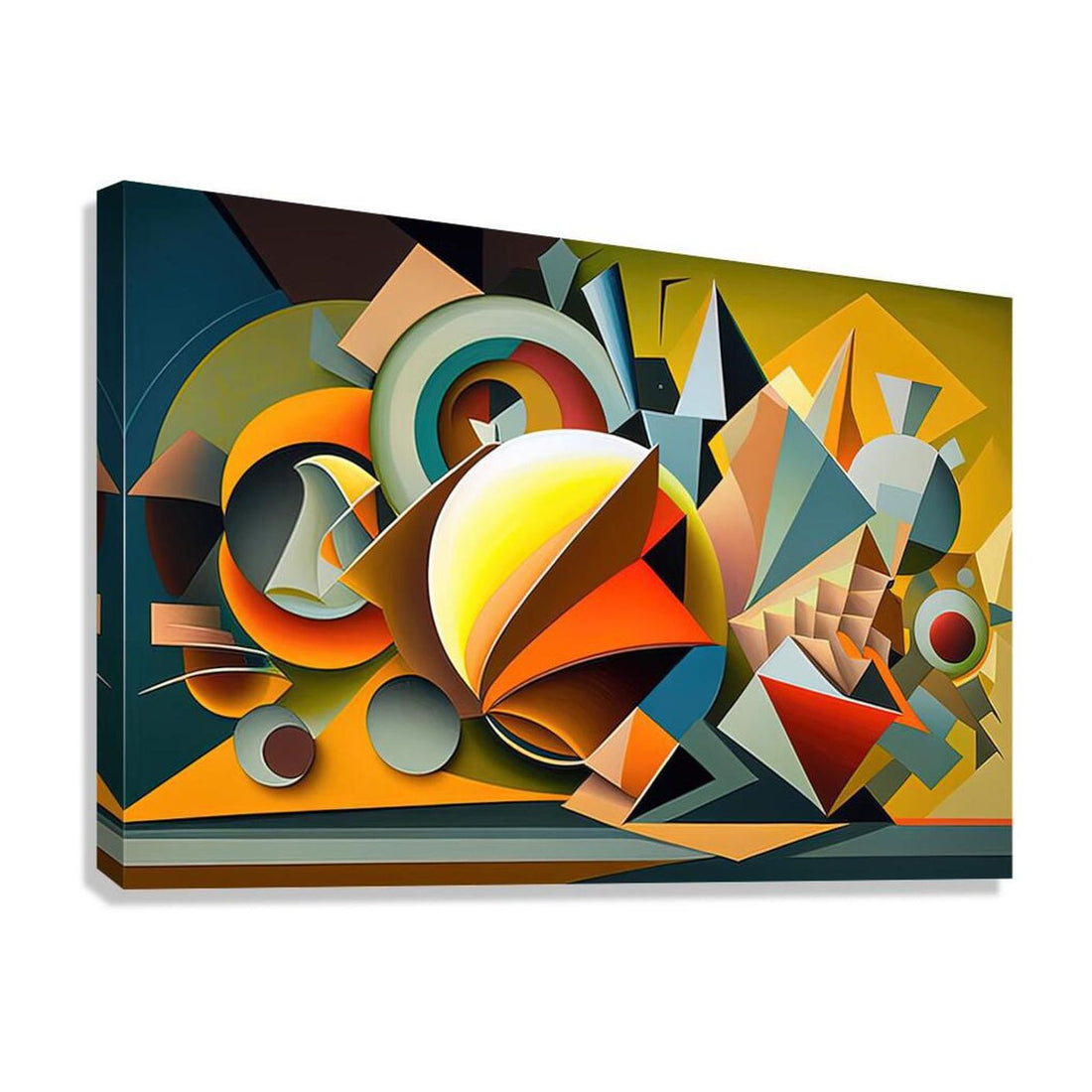 Shades Of Orange, Abstract Art Print 32811 Giclée Stretched Canvas Print Visual Wall Art