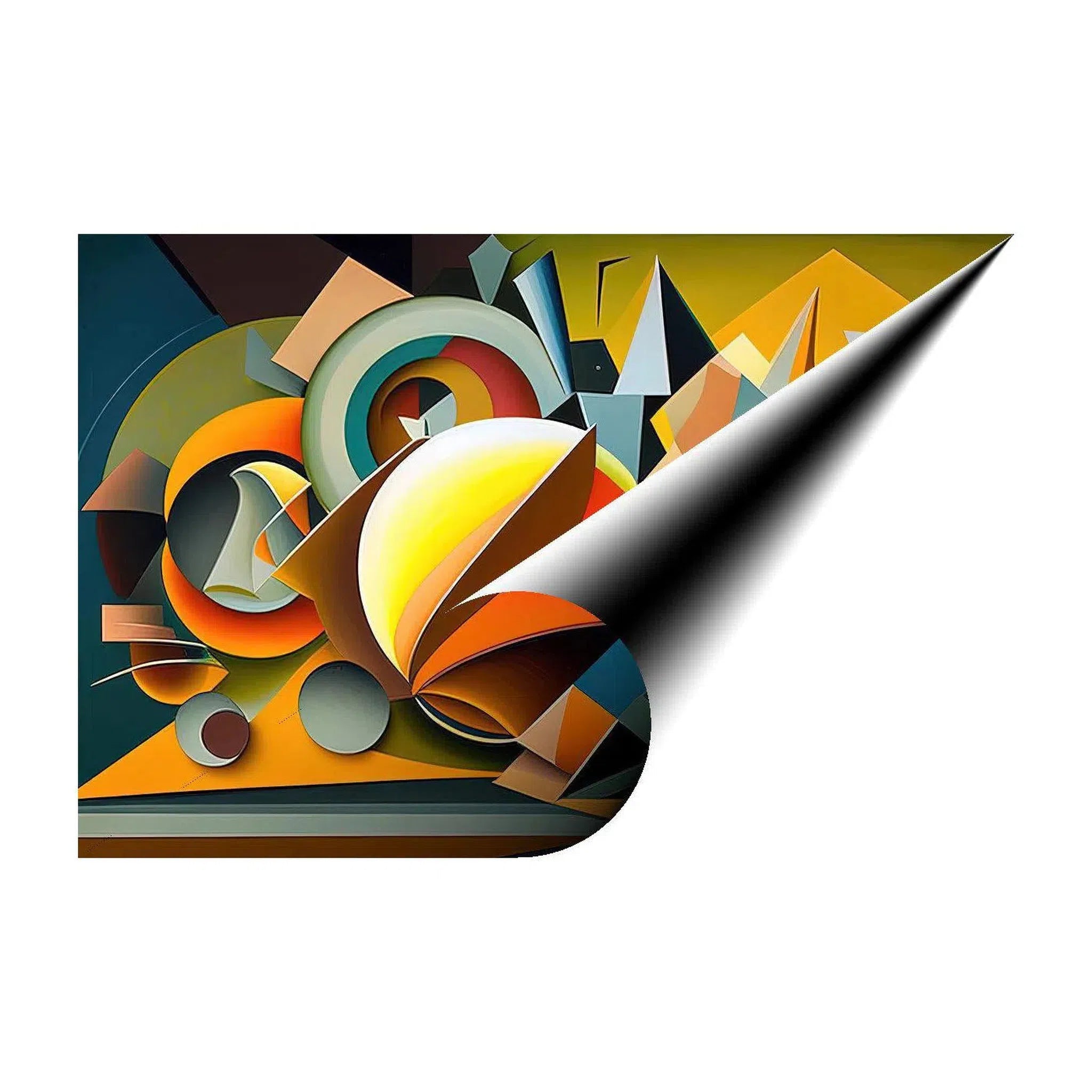 Shades Of Orange, Abstract Art Print 32811 Giclée Rolled Canvas Print Visual Wall Art