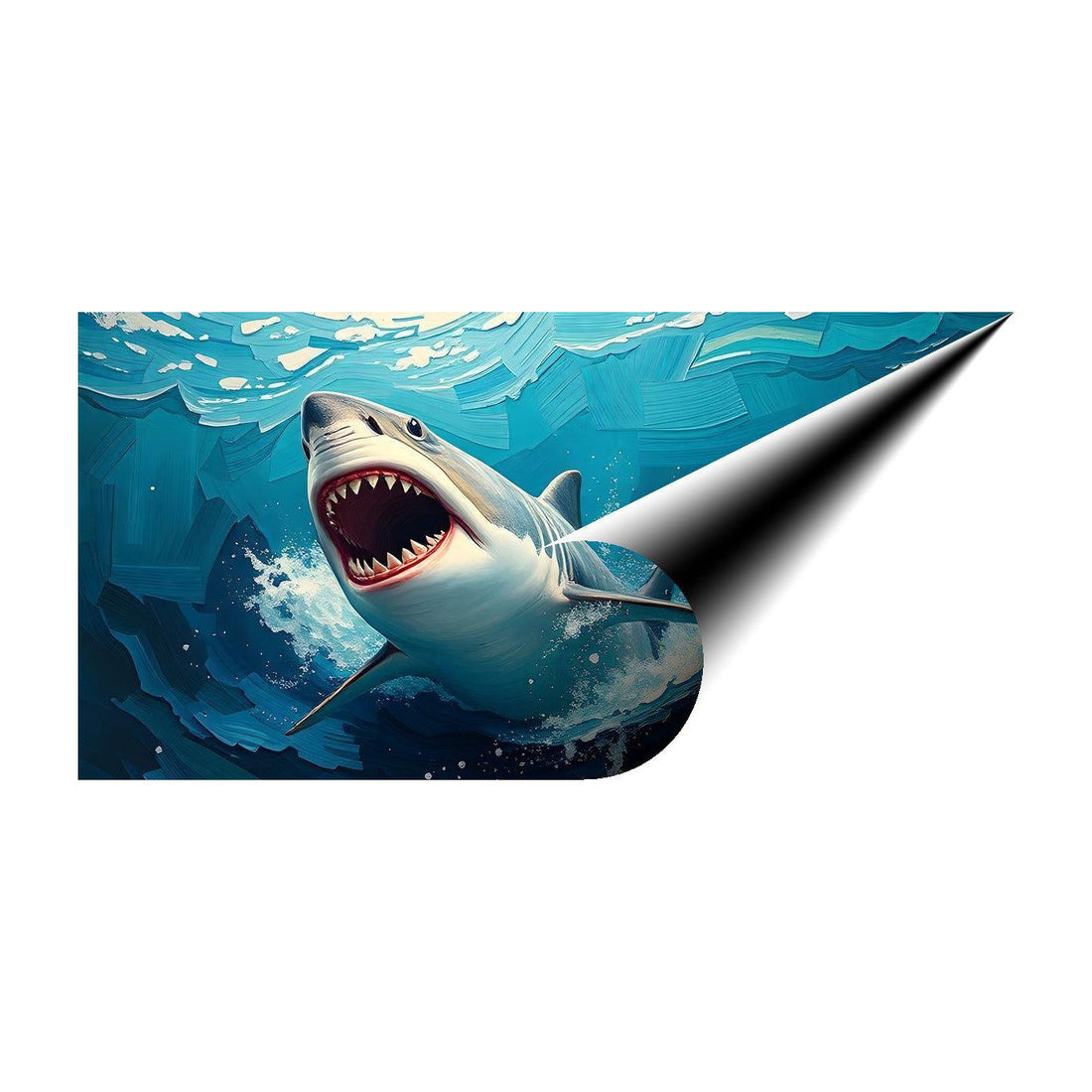 Shark Mouth Open, Animal Art Print 21400 Giclee Rolled Canvas Print Visual Wall Art