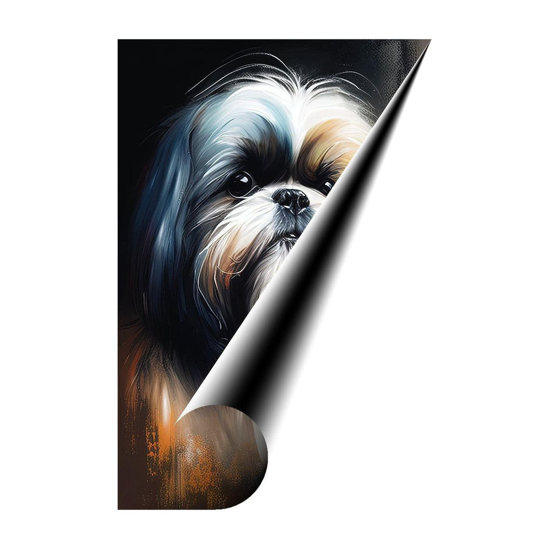 Shih Dog , Paw And Claws, Pet Portrait Print 23401 Giclee Rolled Canvas Print Visual Wall Art