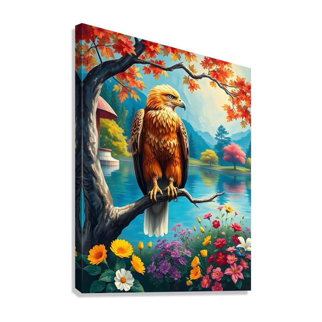 Siberian Golden Eagle, Bird Art Print 34218 Giclée Stretched Canvas Print Visual Wall Art