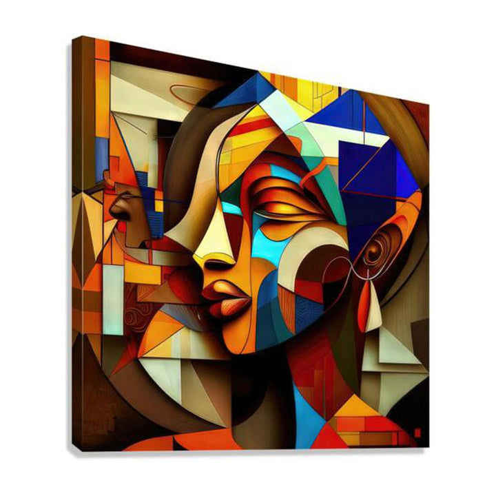 Sightless Girl, Ethnic Abstract Art Print 11110 Giclée Stretched Canvas Print Visual Wall Art