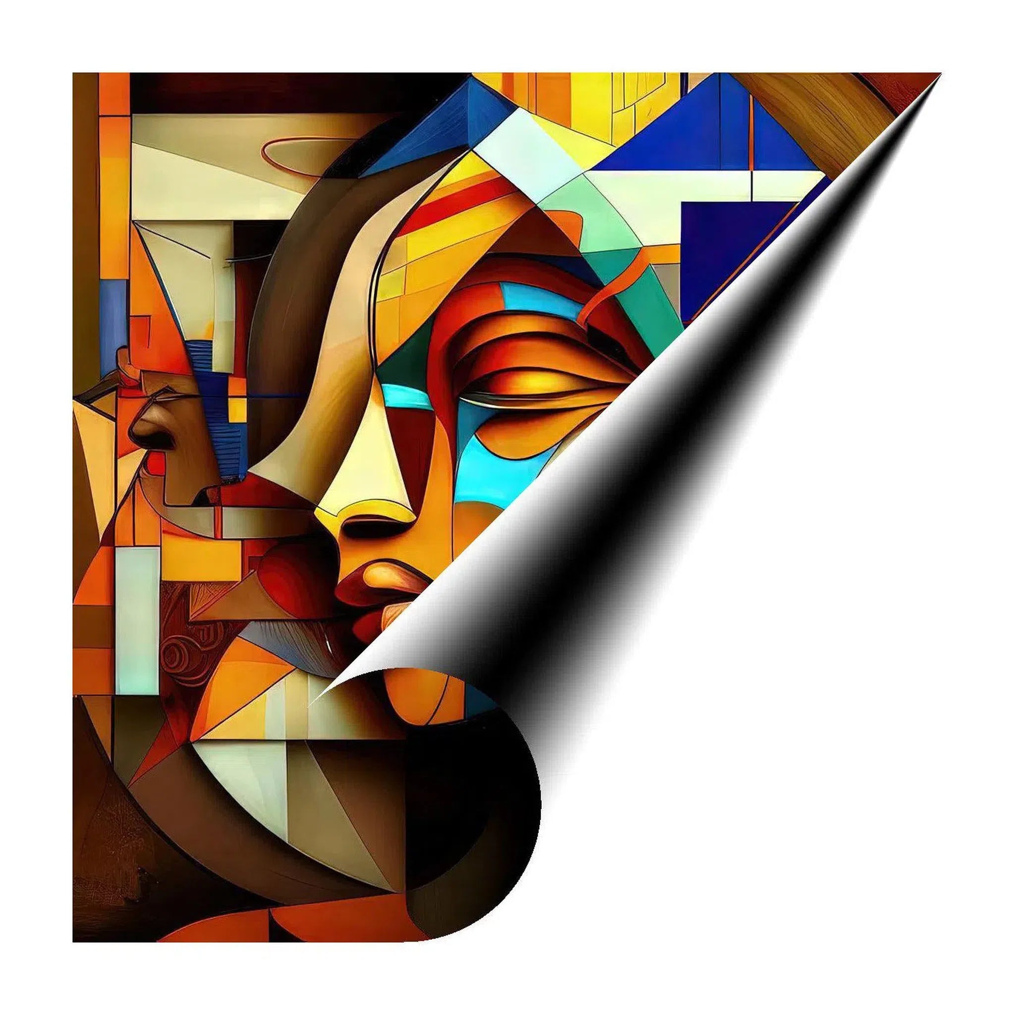 Sightless Girl, Ethnic Abstract Art Print 11110 Giclée Rolled Canvas Print Visual Wall Art