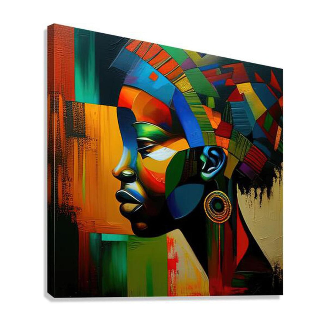 Silent Child, Ethnic Abstract Art Print 11139 Giclée Stretched Canvas Print Visual Wall Art