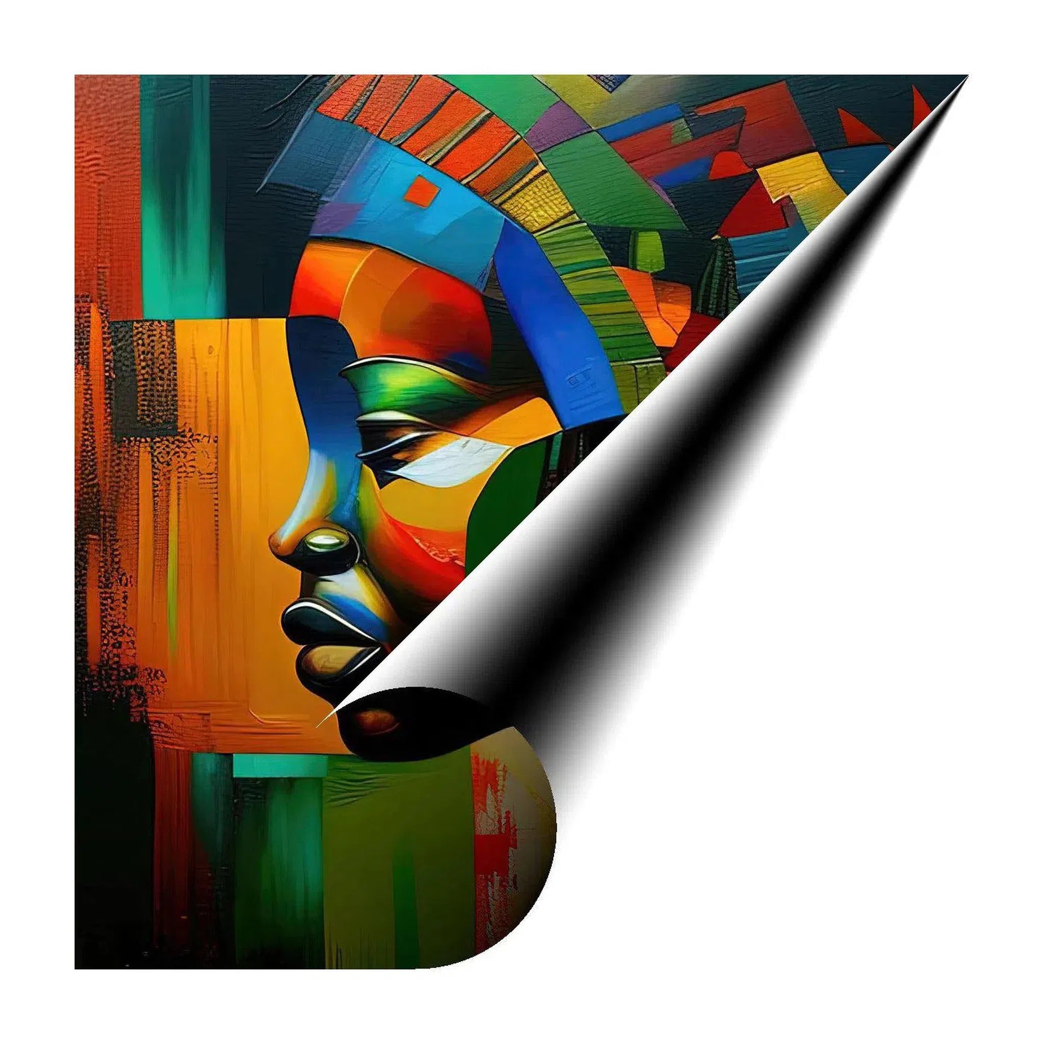 Silent Child, Ethnic Abstract Art Print 11139 Giclée Rolled Canvas Print Visual Wall Art
