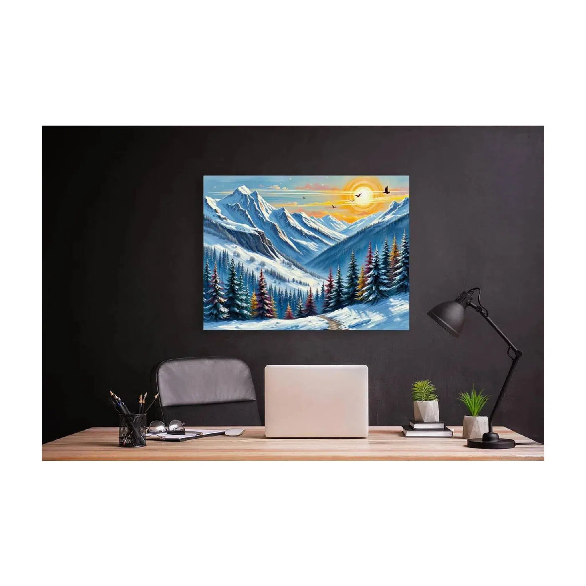 Snowy Mountain Nature Art Print 43735 Visual Wall Art