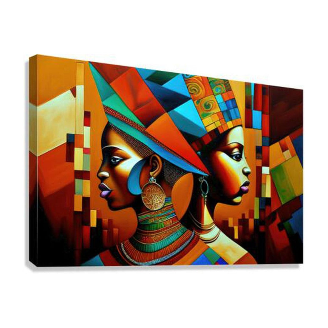 Sovereign Ladies, Ethnic Abstract Art Print 32103 Giclée Stretched Canvas Print Visual Wall Art