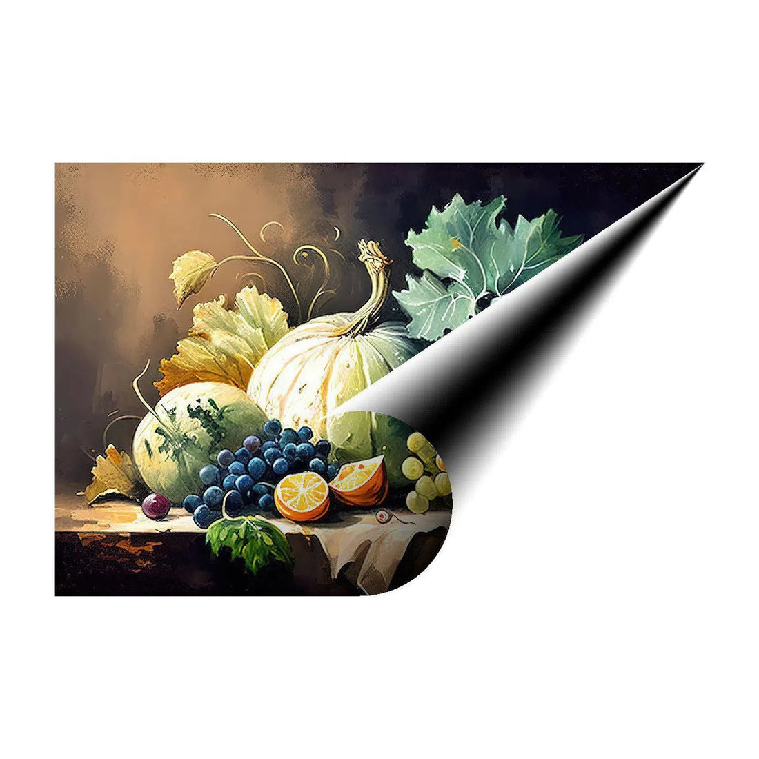 Squash Pumpkins And Grapes Still Life, 32600 Giclée Rolled Canvas Print Visual Wall Art