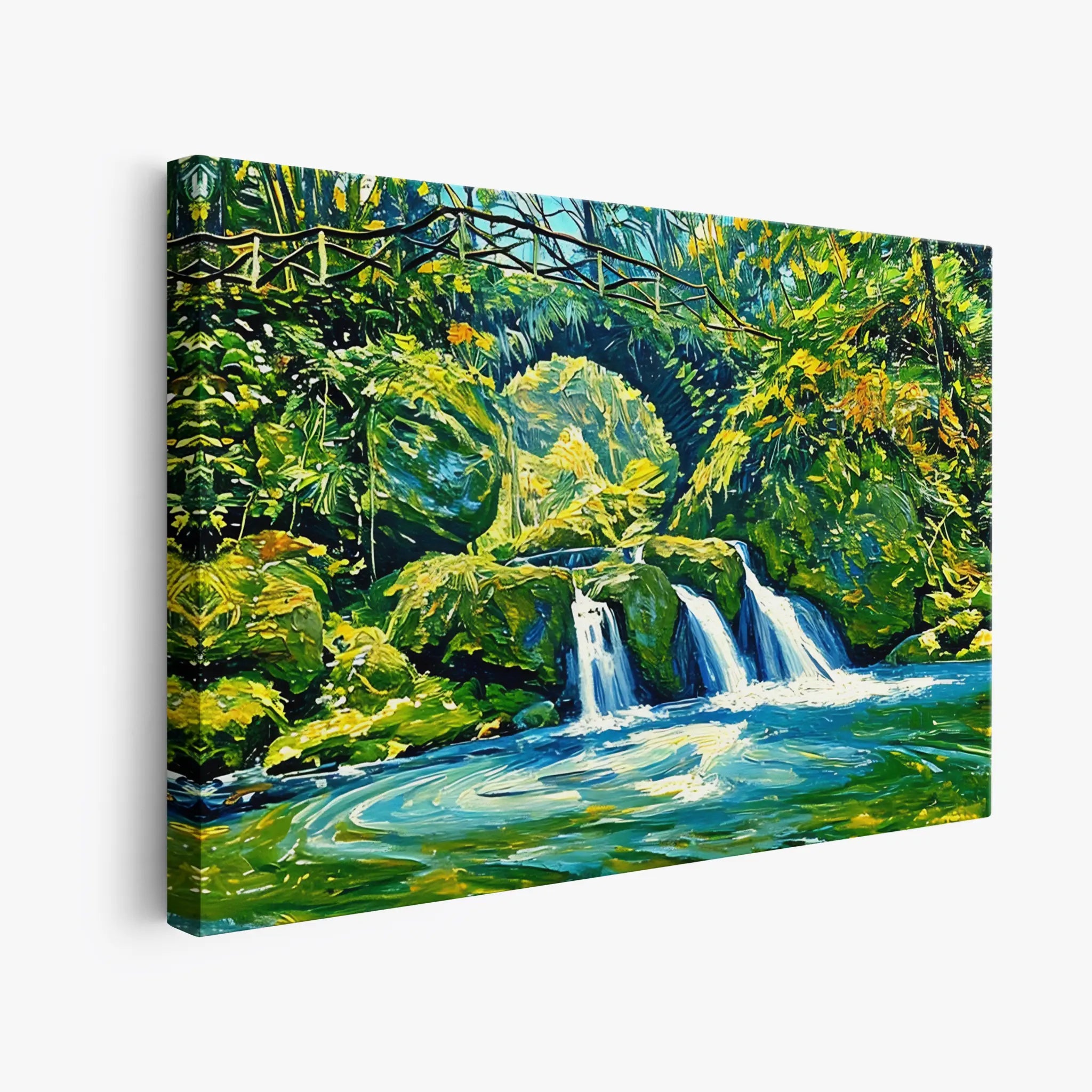Stone Bridge Waterfall in Forest Giclée Print 323040 Visual Wall Art AR3:2H Giclée Print