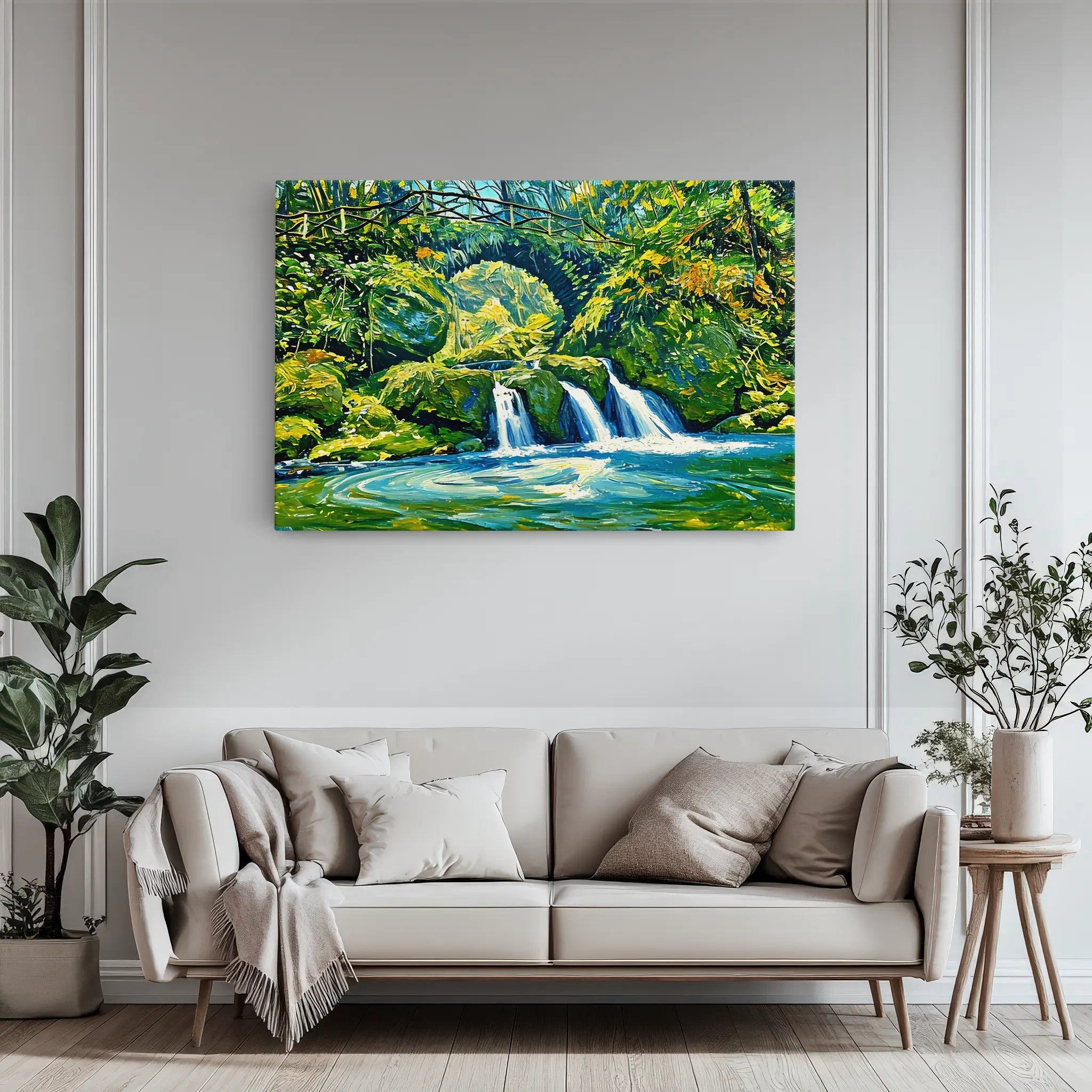 Stone Bridge Waterfall in Forest Giclée Print 323040 Visual Wall Art AR3:2H Giclée Print