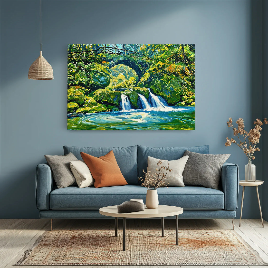 Stone Bridge Waterfall in Forest Giclée Print 323040 Visual Wall Art AR3:2H Giclée Print