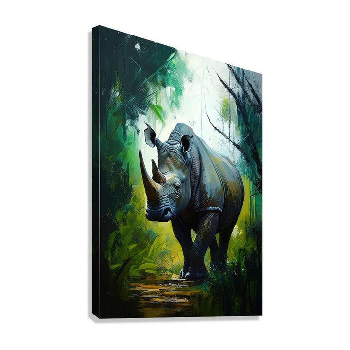 Strolling Mammoth Rhino, Rhinoceros Animal Art Print 23701 Giclée Stretched Canvas Print Visual Wall Art