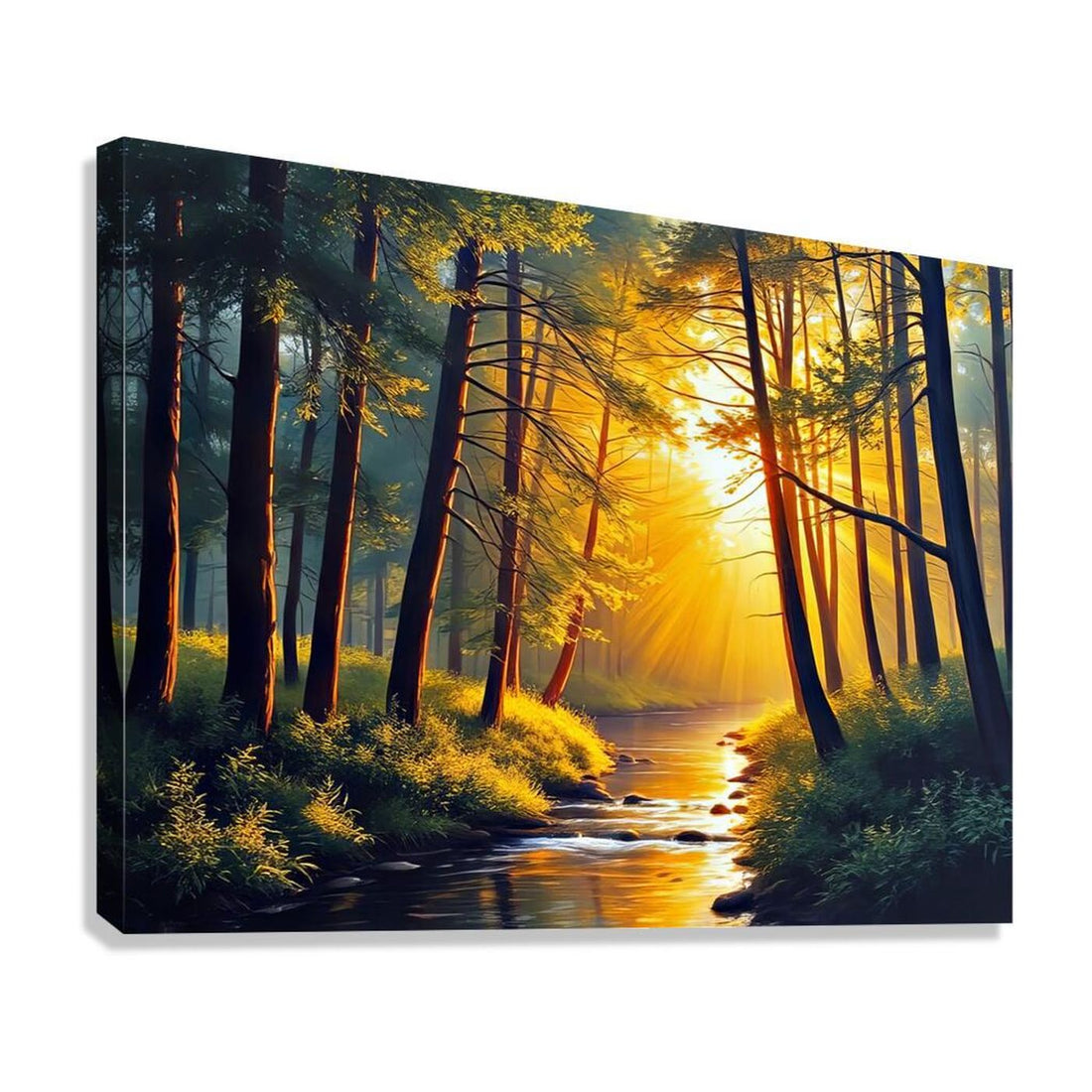 Sunlight Streams Through Nature Art Print 43736 Giclée Stretched Canvas Print Visual Wall Art