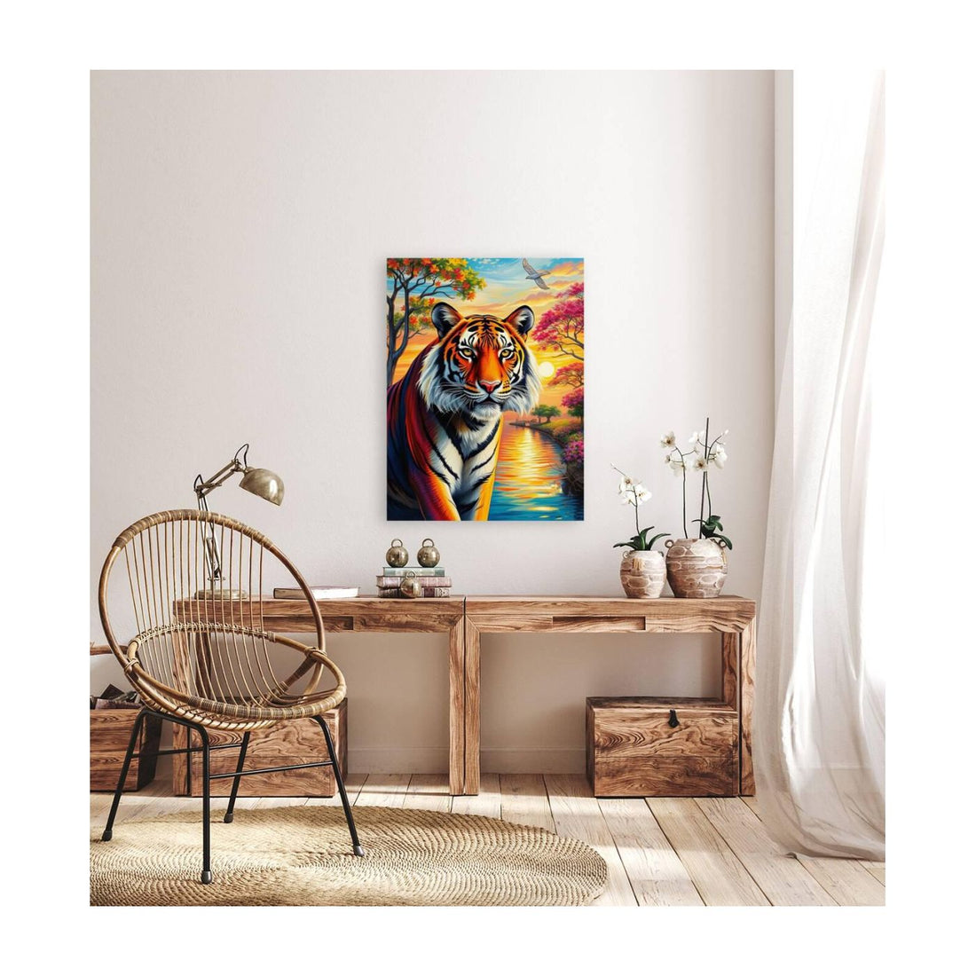 Sunrise Tiger Portrait, Animal Art Print 34823 Visual Wall Art