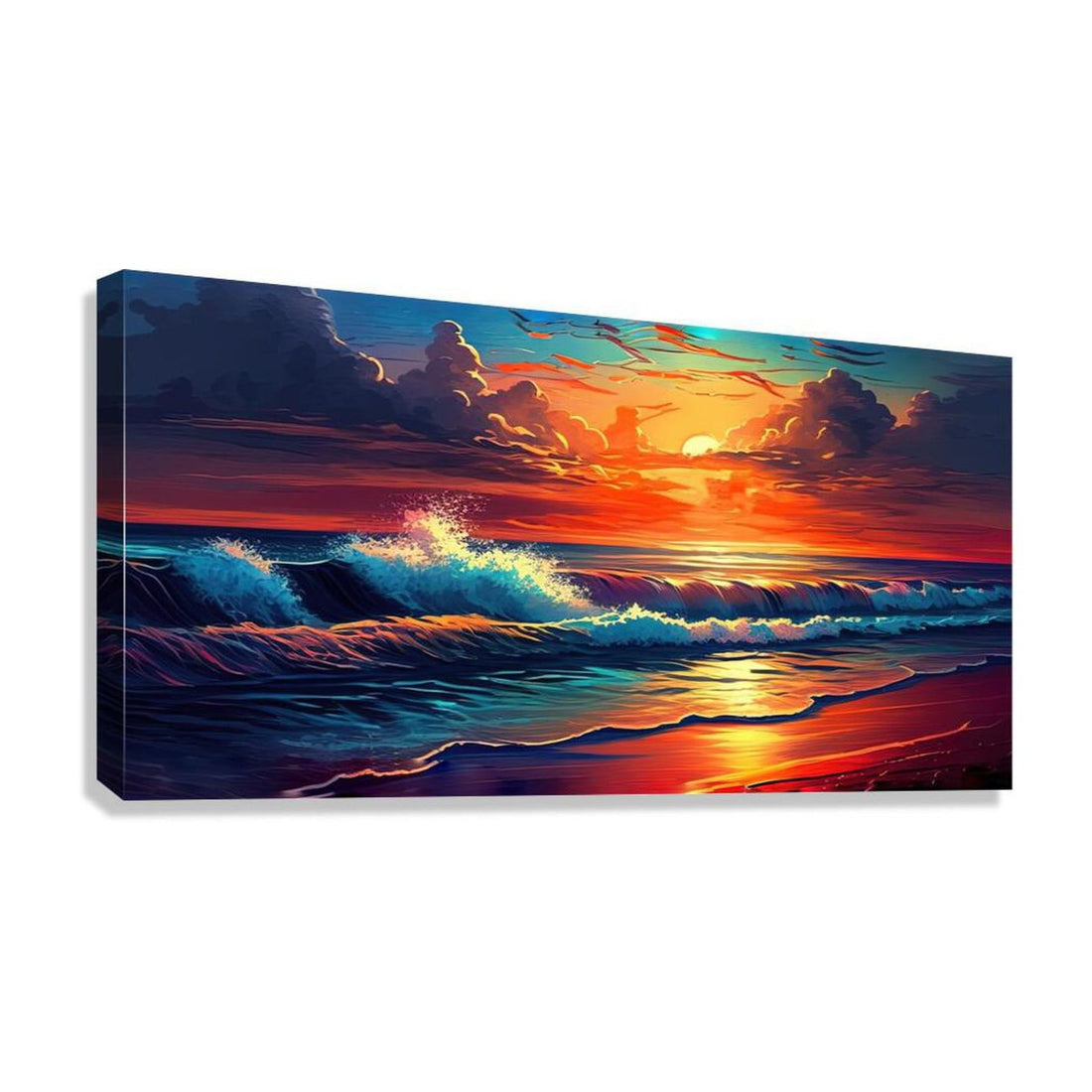 Sunset Visions, Sea Ocean Art Print 21802 Giclée Stretched Canvas Print Visual Wall Art