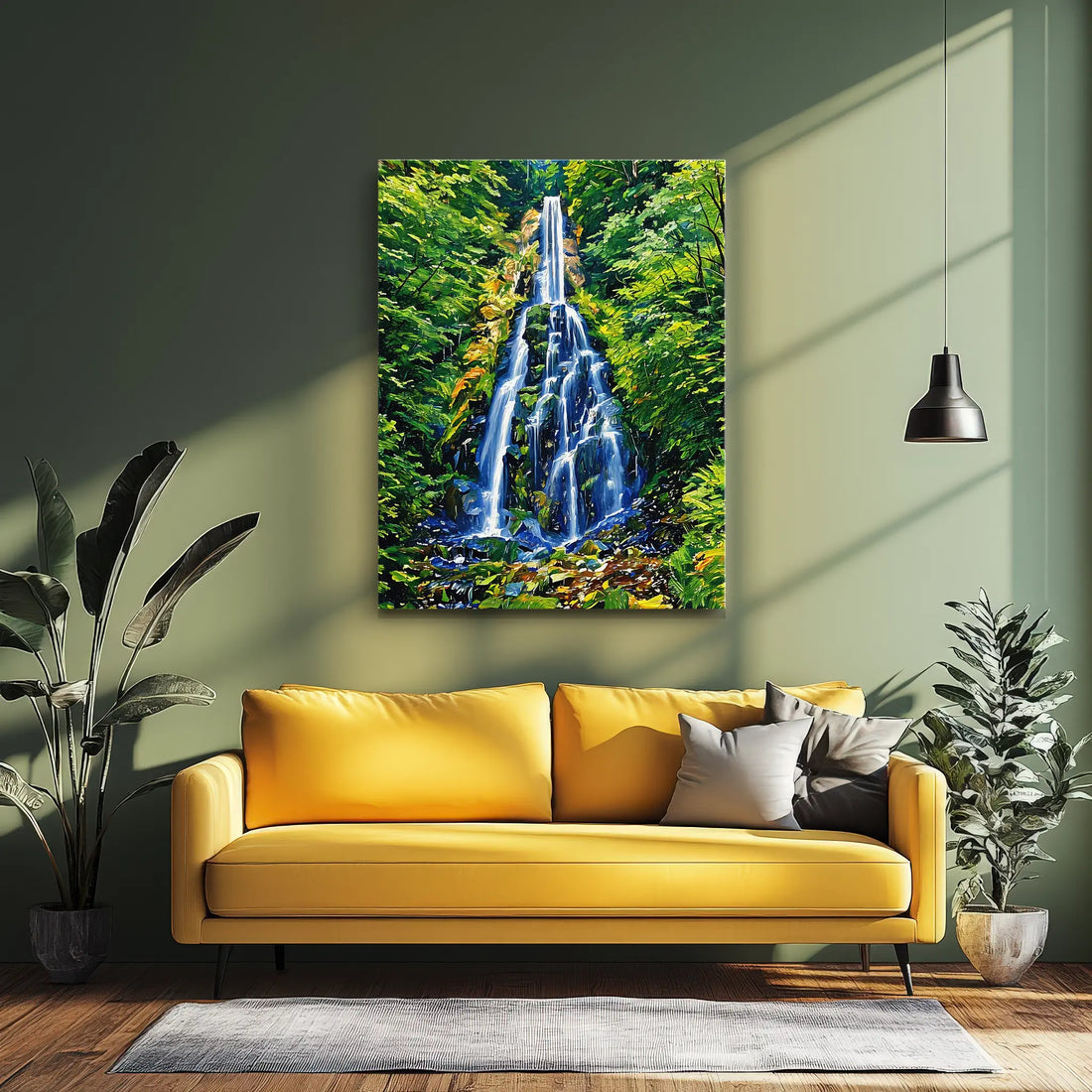 Tall Forest Waterfall Giclée Print 455004 Visual Wall Art AR3:4V-AR4:5V Giclée Print