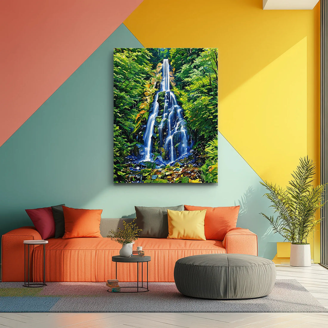 Tall Forest Waterfall Giclée Print 455004 Visual Wall Art AR3:4V-AR4:5V Giclée Print