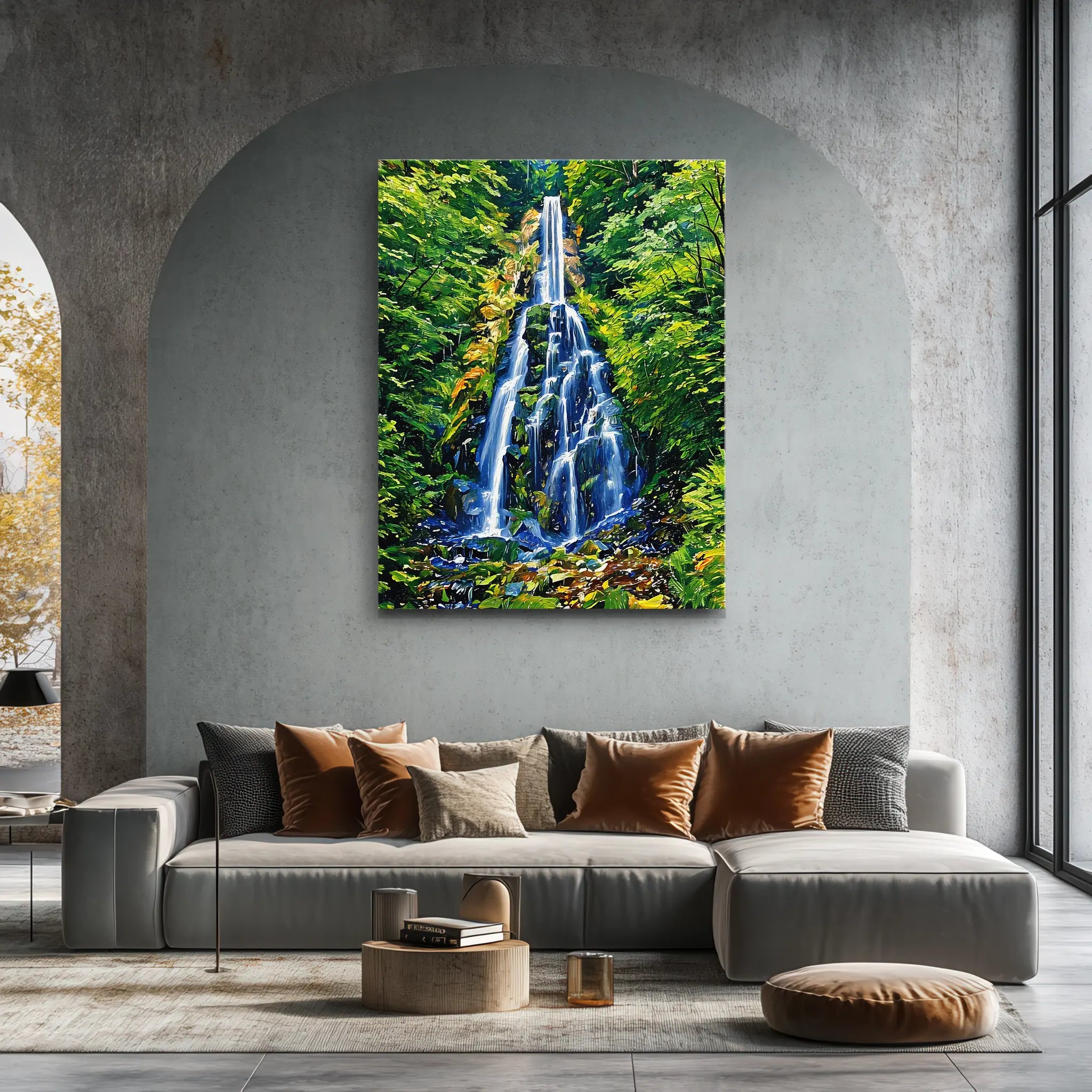 Tall Forest Waterfall Giclée Print 455004 Visual Wall Art AR3:4V-AR4:5V Giclée Print