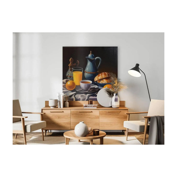 Tea Croissant Breakfast Food, Still Life Art Print 11703 Visual Wall Art