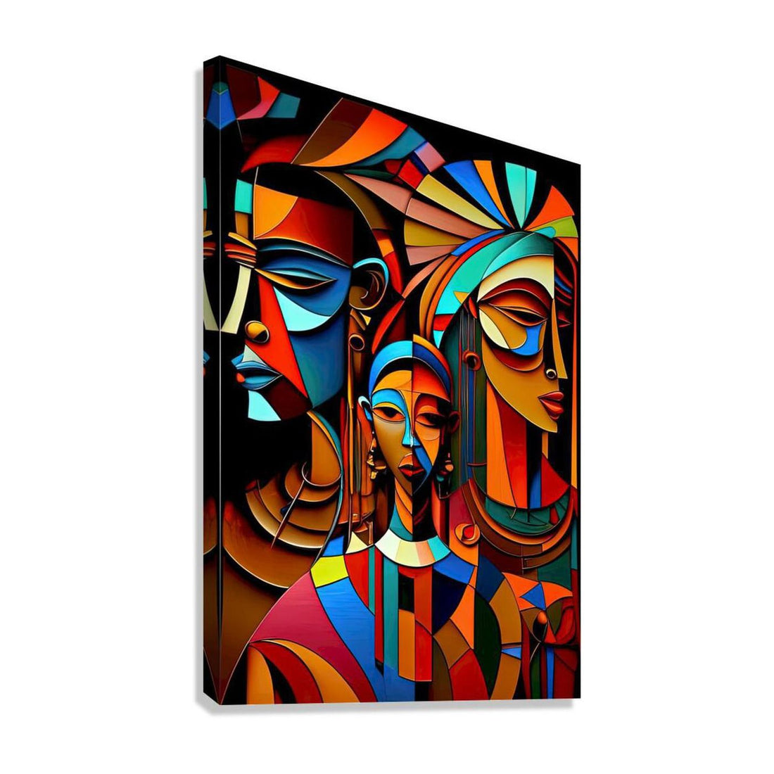 The Brave Moon Tribe, Ethnic Abstract Art Print 23170 Giclée Stretched Canvas Print Visual Wall Art