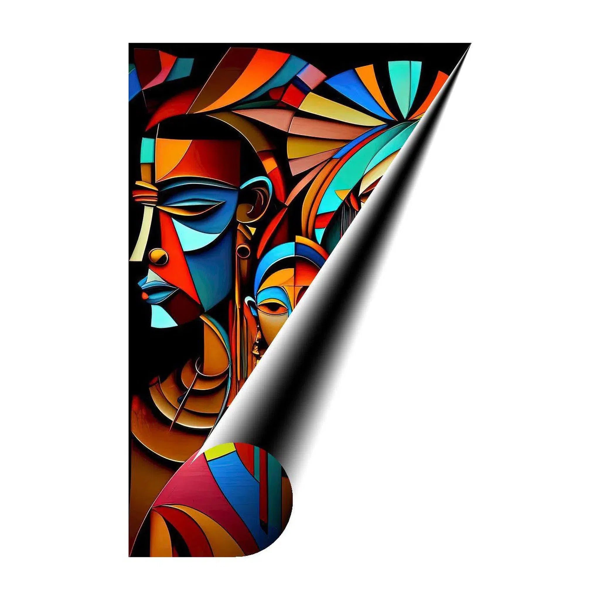 The Brave Moon Tribe, Ethnic Abstract Art Print 23170 Giclée Rolled Canvas Print Visual Wall Art