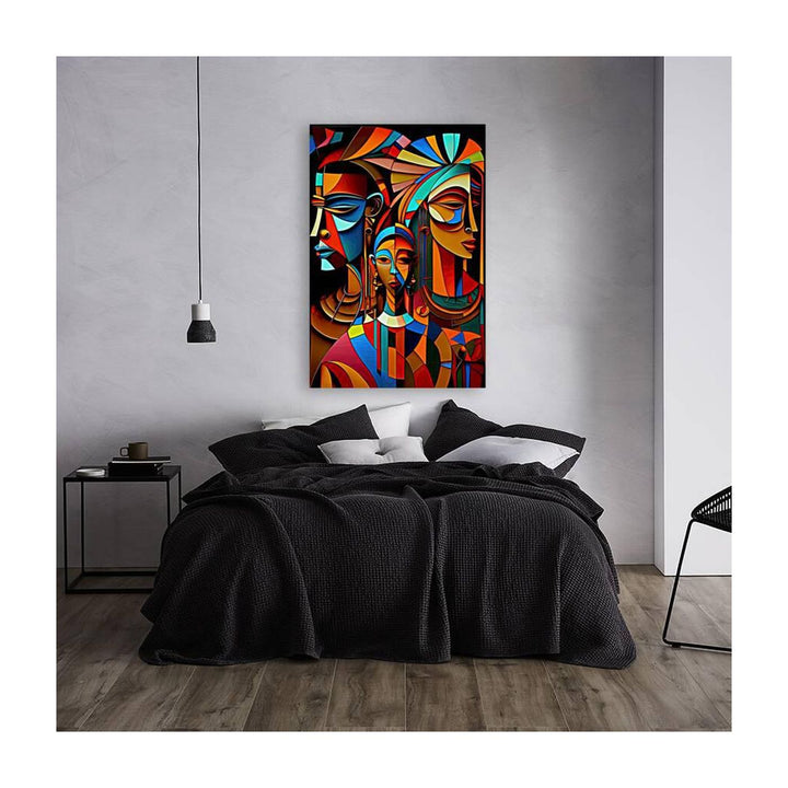 The Brave Moon Tribe, Ethnic Abstract Art Print 23170 Visual Wall Art