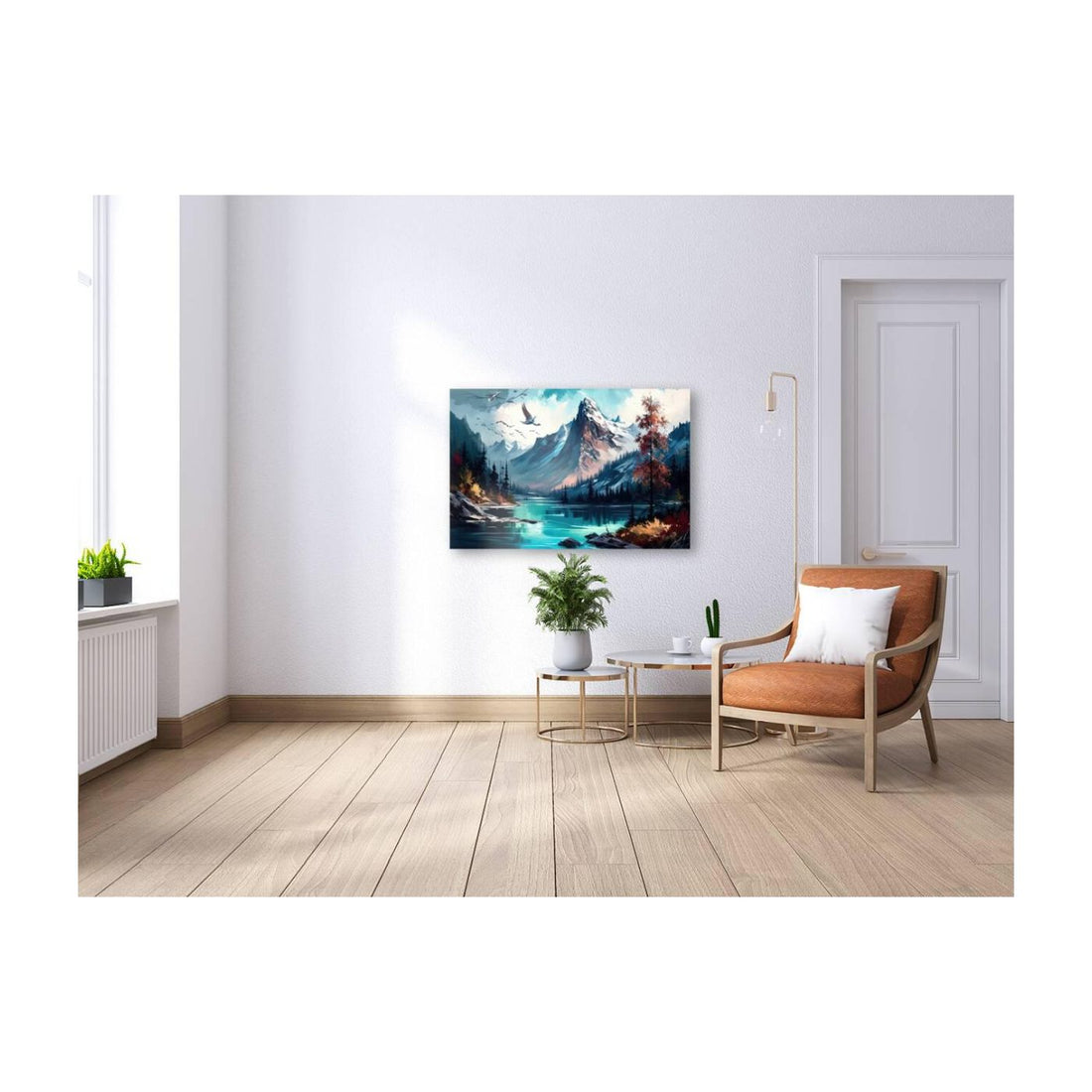 The Cold Alpine Lake, Landscape Nature Art Print 32334 Visual Wall Art