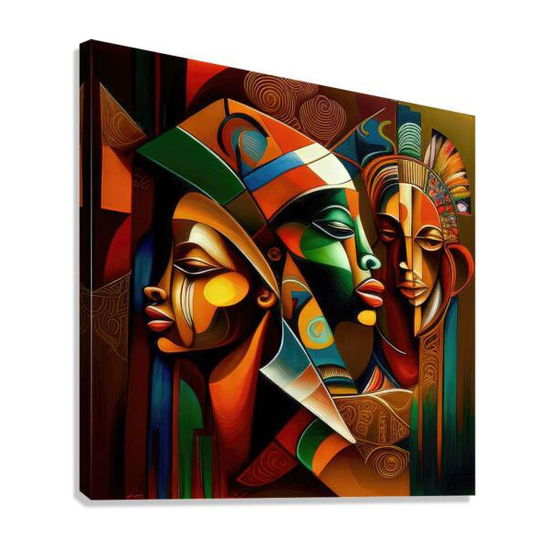 The Deception, Ethnic Abstract Art Print 11109 Giclée Stretched Canvas Print Visual Wall Art