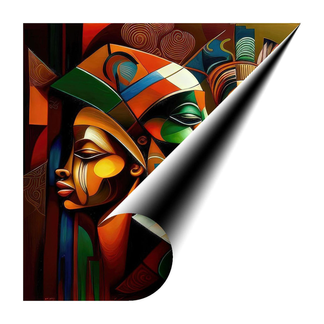 The Deception, Ethnic Abstract Art Print 11109 Giclee Rolled Canvas Print Visual Wall Art