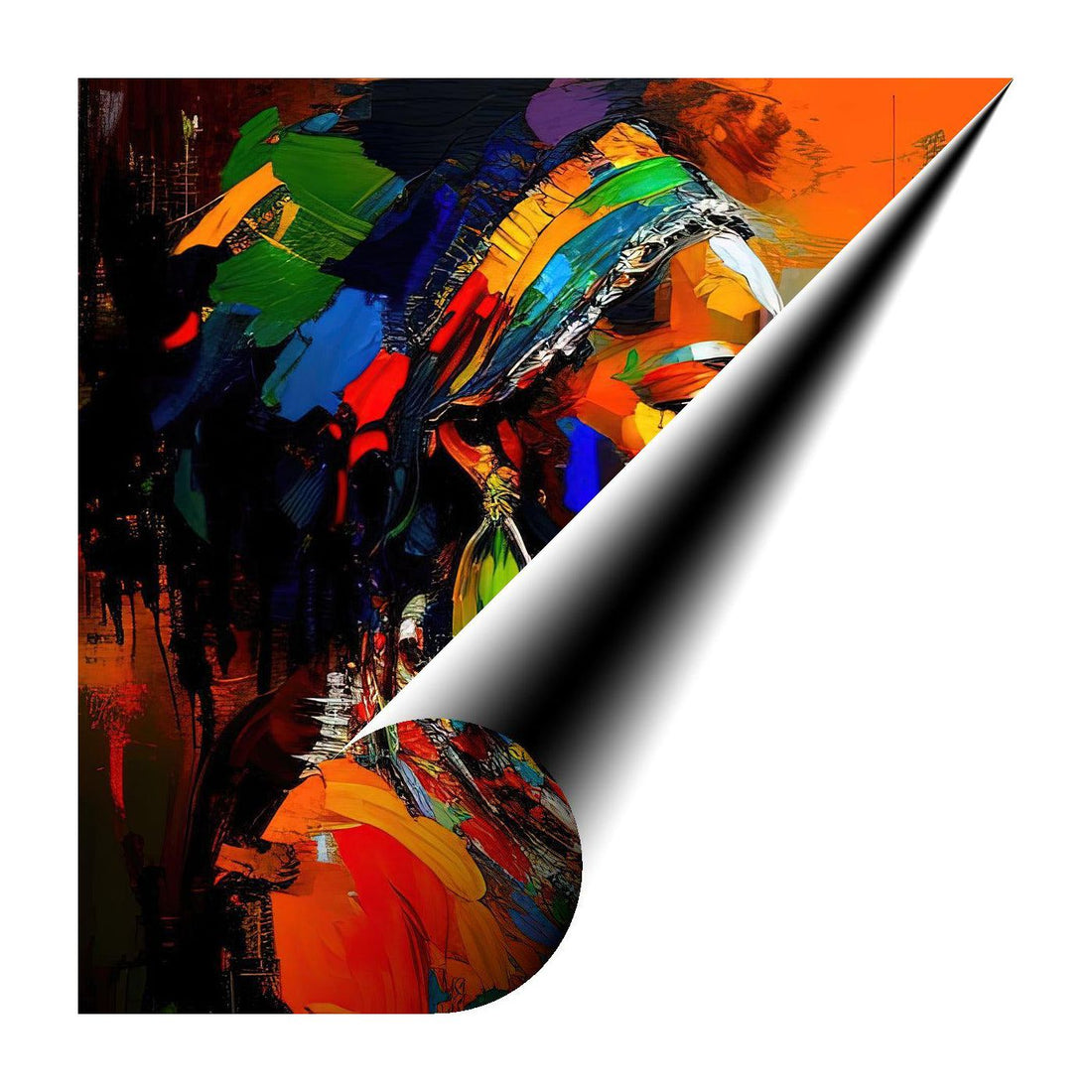 The Spirit Girl, Ethnic Abstract Art Print 11122 Giclee Rolled Canvas Print Visual Wall Art