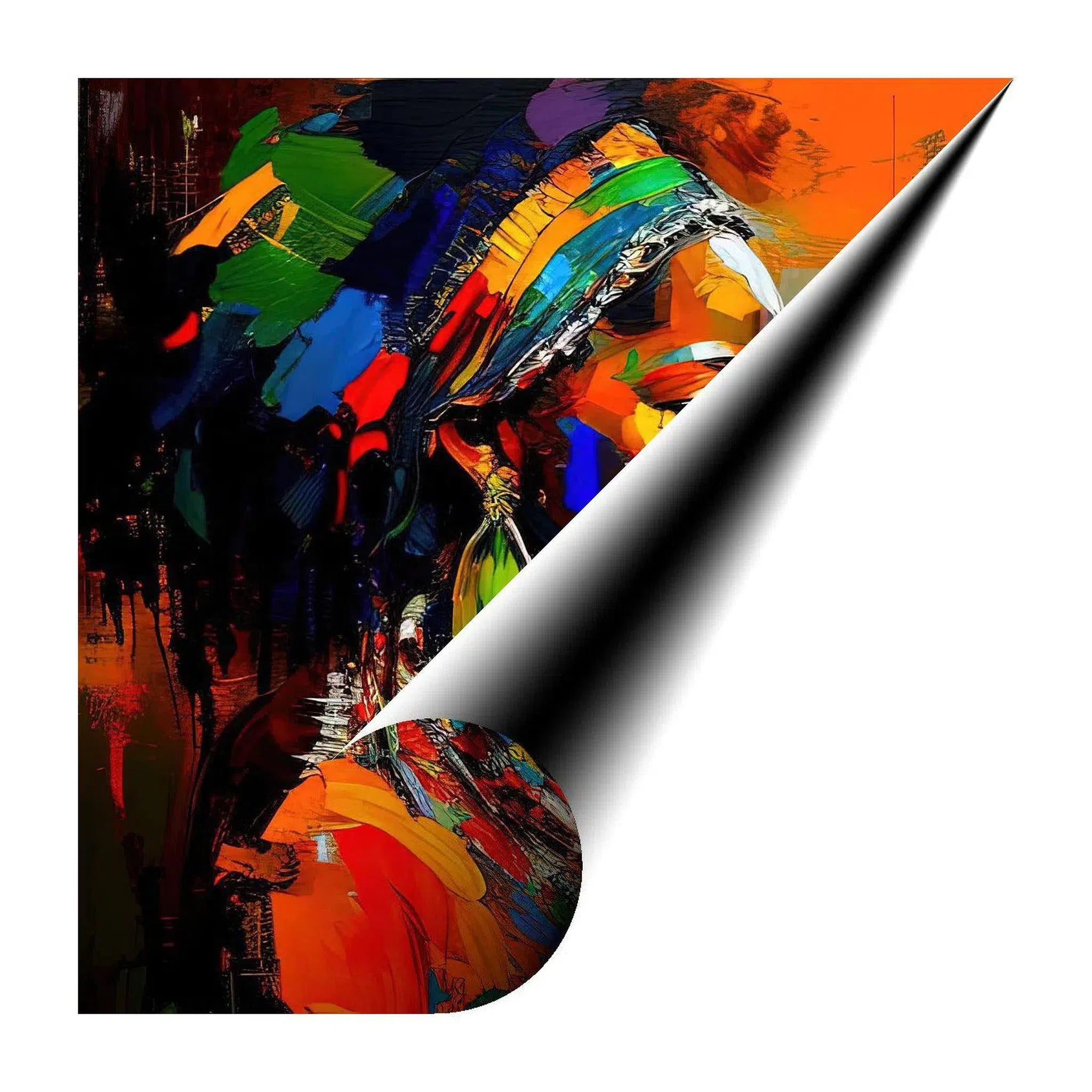 The Spirit Girl, Ethnic Abstract Art Print 11122 Giclée Rolled Canvas Print Visual Wall Art