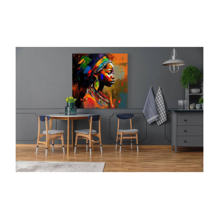 The Spirit Girl, Ethnic Abstract Art Print 11122 Visual Wall Art