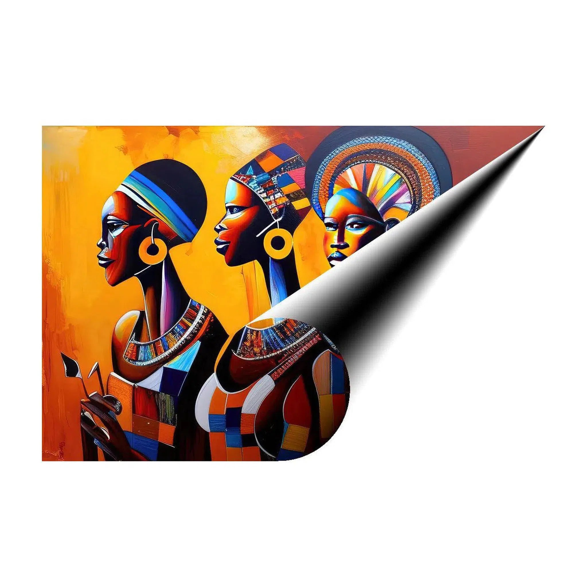 The Women Bourgeois, Ethnic Abstract Art Print 32117 Giclée Rolled Canvas Print Visual Wall Art